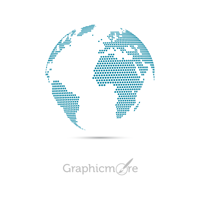 Dotted Map Globe Design Free Vectors File Download