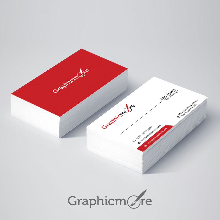 red business card template