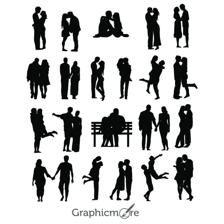 Lovers Silhouettes Design Free Vector File Download