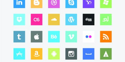 Flat Social Media Square Icons Design Free Vector File