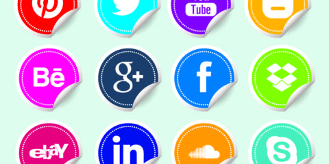 Social Media Icon Stickers Free Vector File