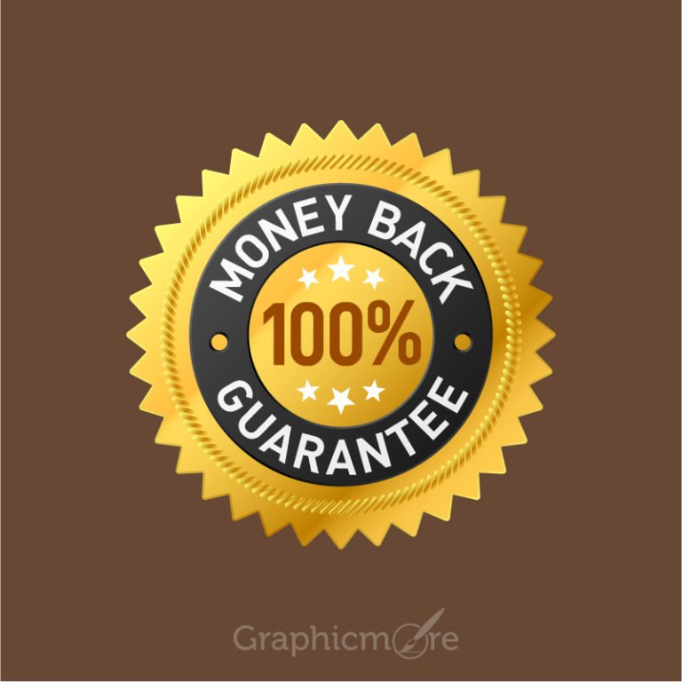 100% Money Back Guarantee Badge Design Free Vector File