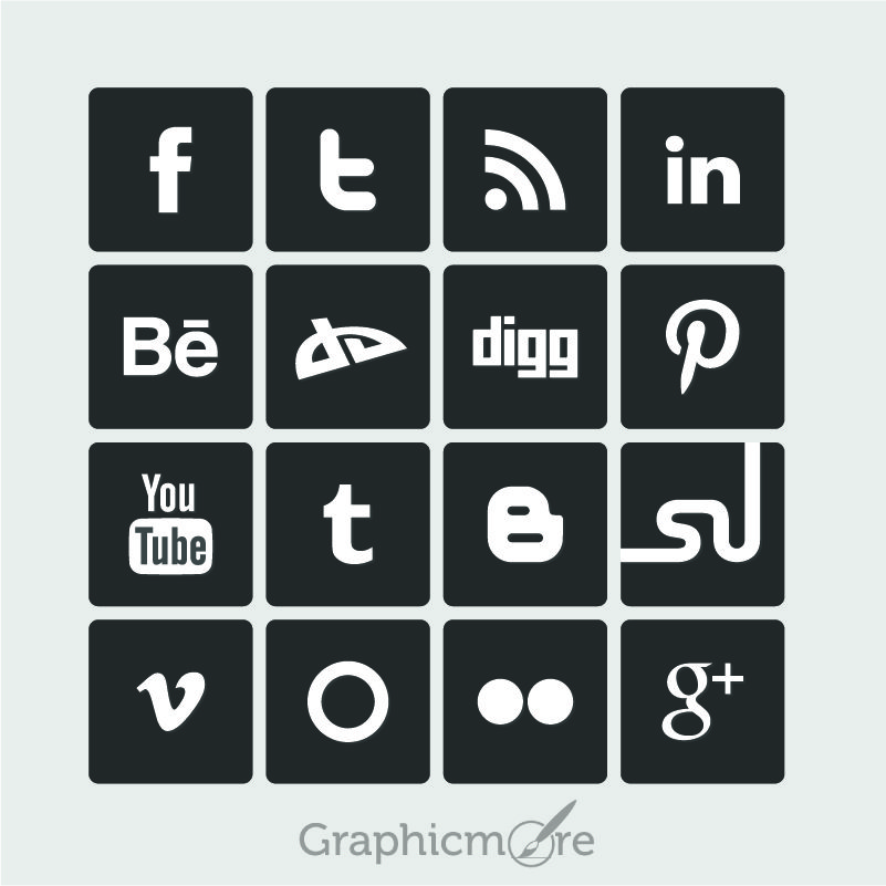 free social media icons gray