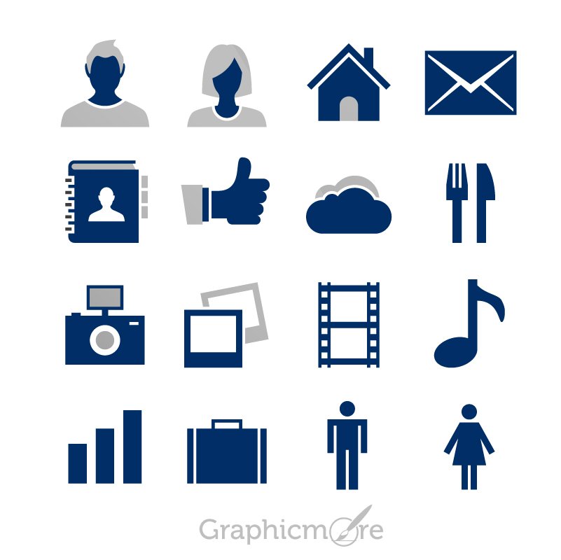 Download 16 iOS Tab Bar Vector Icons Set Design Free Download