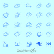 20 Kind Weather Outline Icons Collection