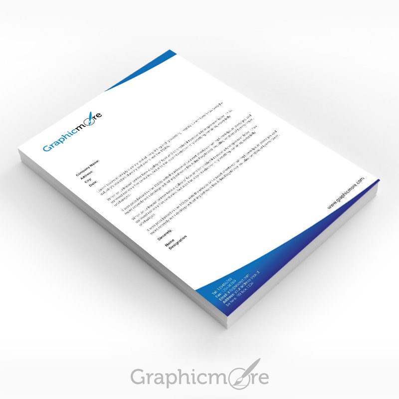 Download Blue Corporate Letterhead Design Free Psd File Download PSD Mockup Templates