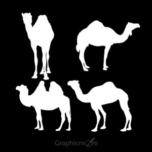 Camel Silhouette Design Free Vector File by GraphicMore