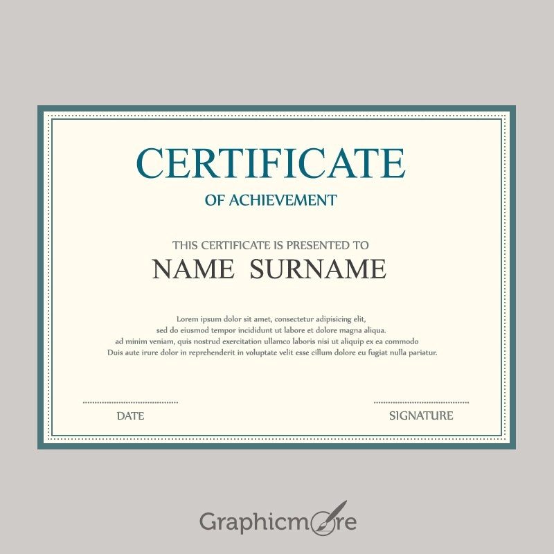 Certificate of Achievement Template Design Free Vector File
