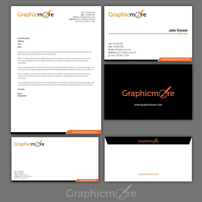 Clean Corporate Identity Design Free PSD File by GraphicMore