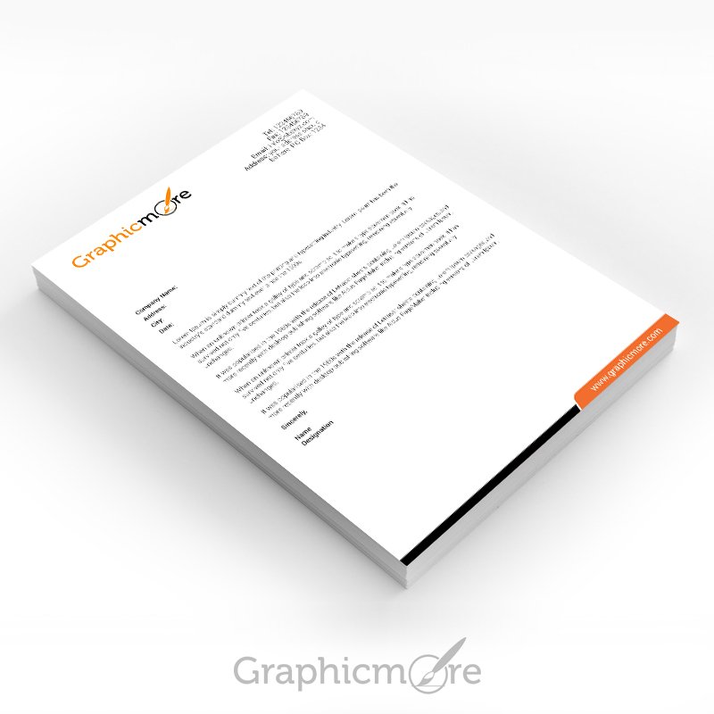 Clean Letterhead Design Free PSD File by GraphicMore
