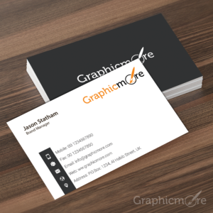 Corporate & Elegant Gray Business Card Template Design Free PSD File