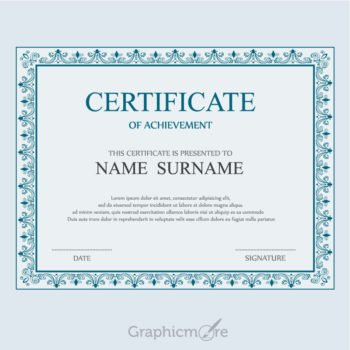 Elegant Certificate Template Design Free Vector File