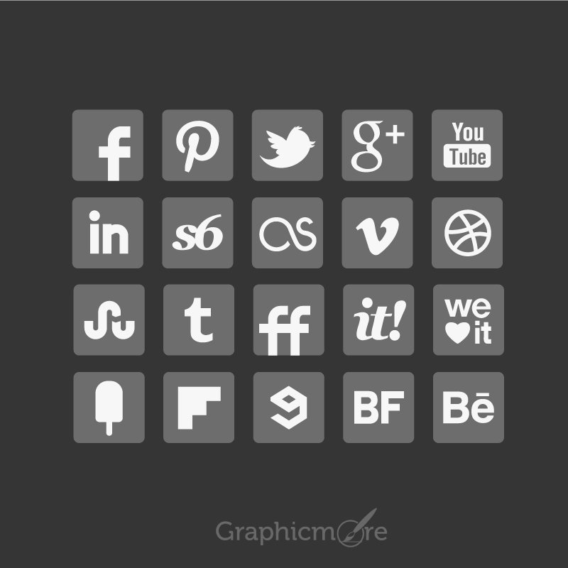 free social media icons gray