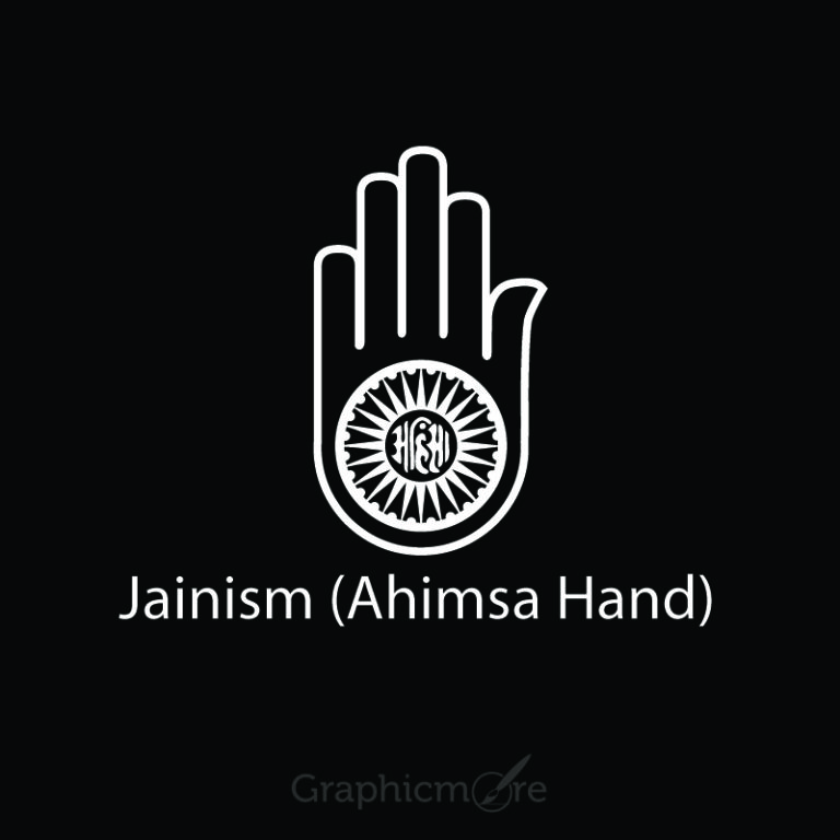 Jainism Ahimsa Hand Symbol Design Free Vector File Download 6078