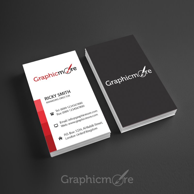 red lines vertical business card