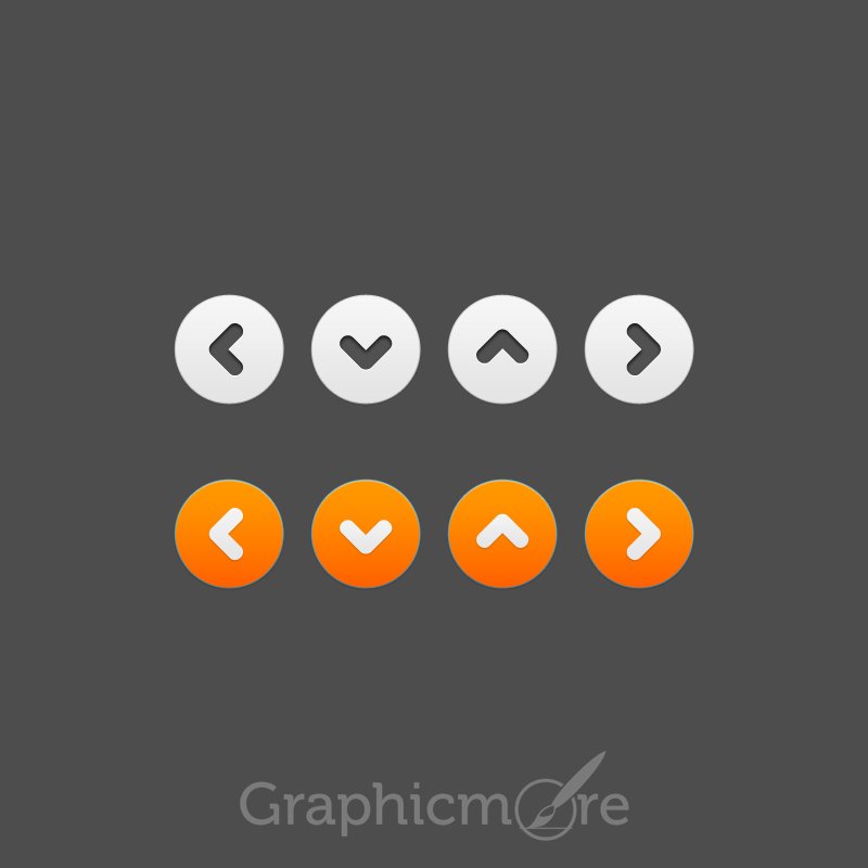 White and Orange Button Free PSD File Download