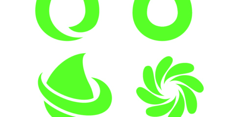 Random Green Shapes For Logo