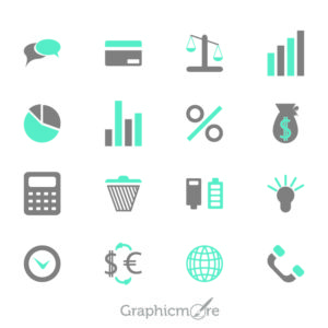 Business and Financial Icon Set Free Vector File