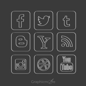 Chalkboard Social Media Icons Set Design Free Vector File