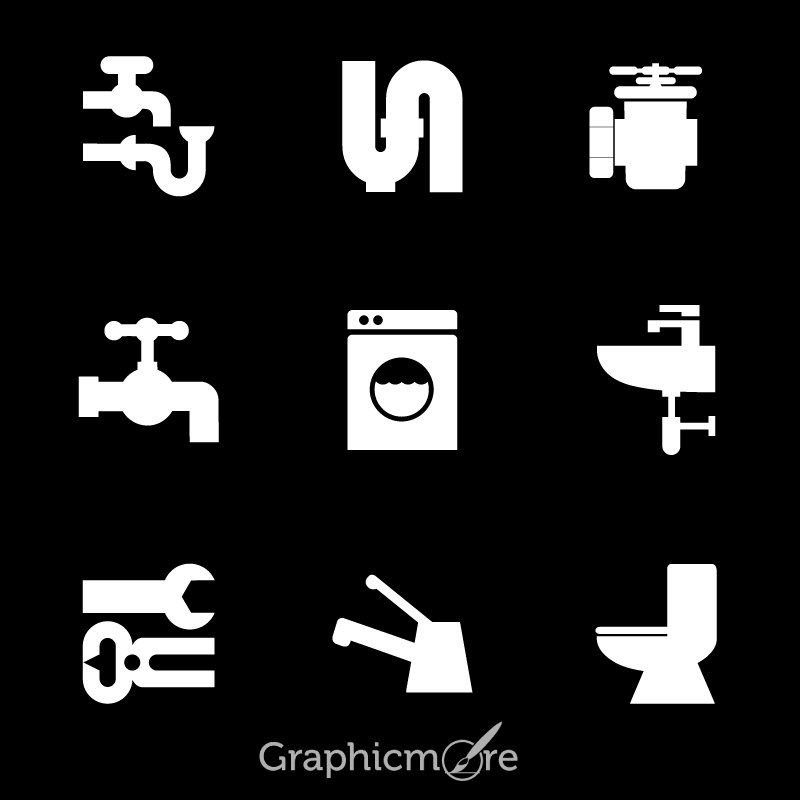 Download Plumbing Icon Set Design Free Vector Download by GraphicMore