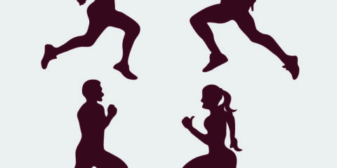 Running Peoples Silhouette Design Free Vector File