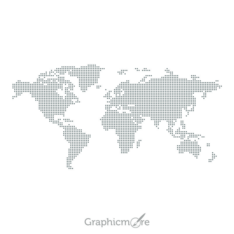 World Dotted Map Design Free Vector File