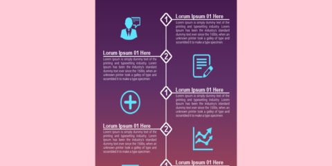 5 Process Steps Infographic Design Free PSD File