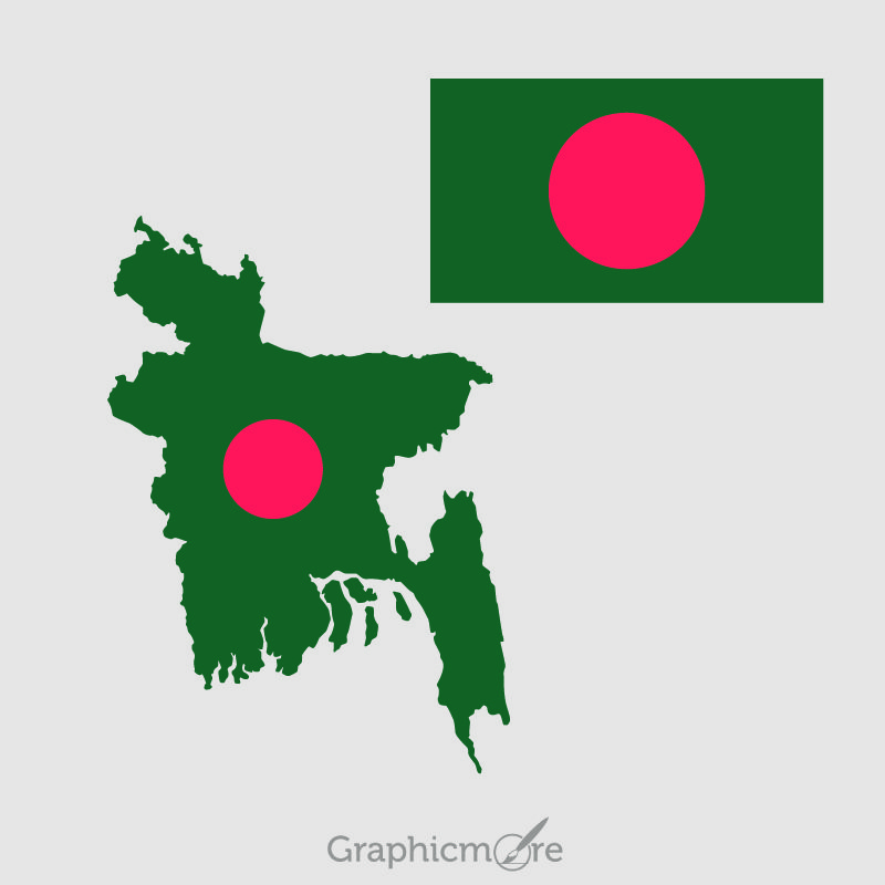 Bangladesh Flag and Map Design Free Vector File Download