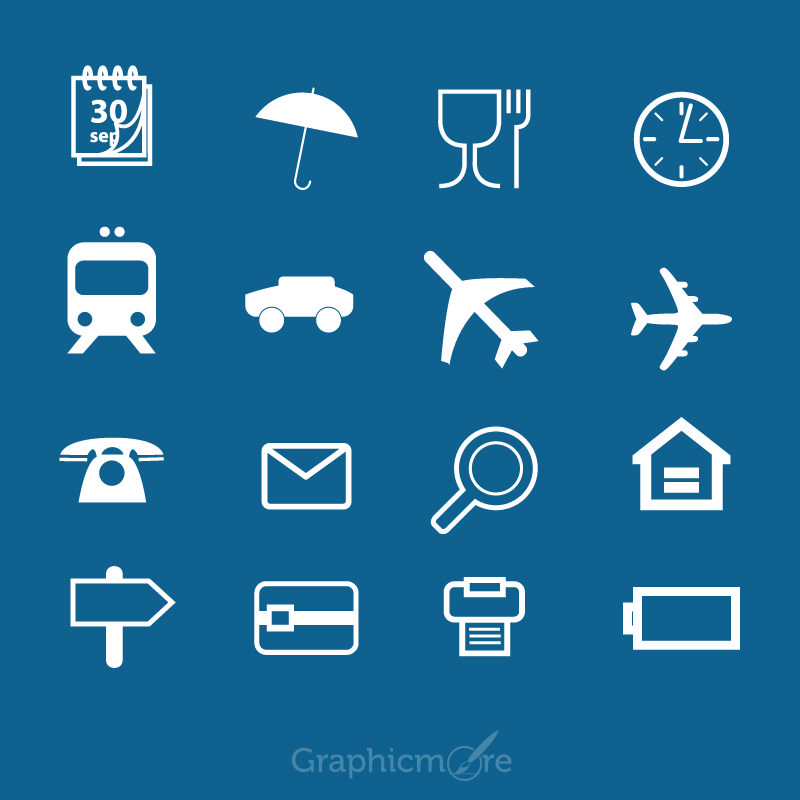 Download Free Vector Travel Icons Set Design Download by GraphicMore