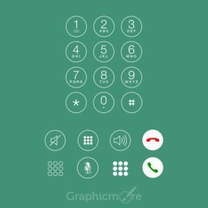 IOS7 Phone or Call Dialer Mockup Design Free Vector File