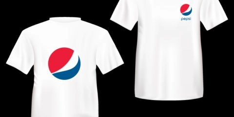 Pepsi Company White T Shirt Front & Back Side Design Free Vector File
