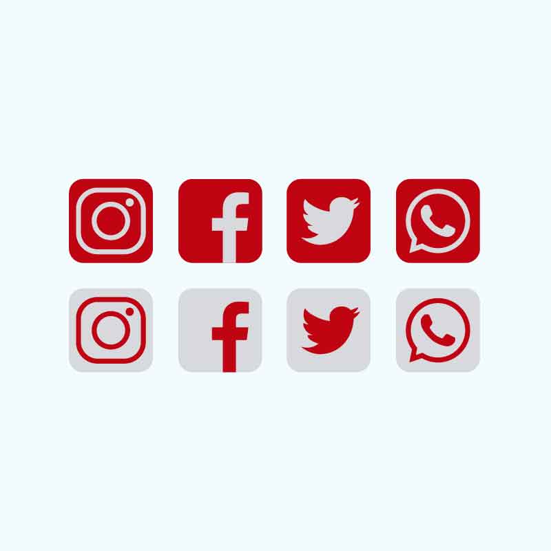 Download Red Social Media Icons Collection Free Vector Download