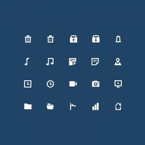 20 Free Flat Business Icons Design PSD Download