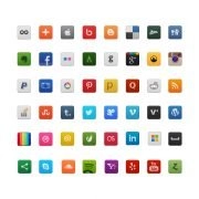 48 Free Social Media PSD Icons Design Collection