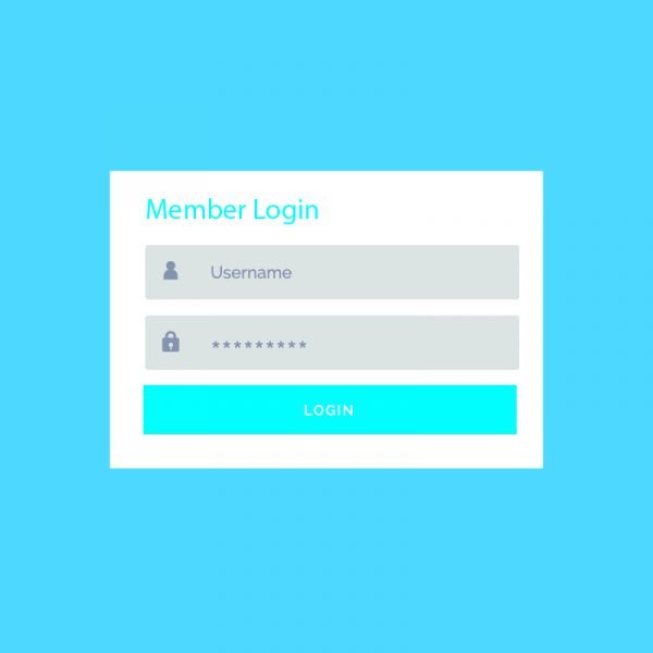 Blue Login Form UI Design For Website And Application