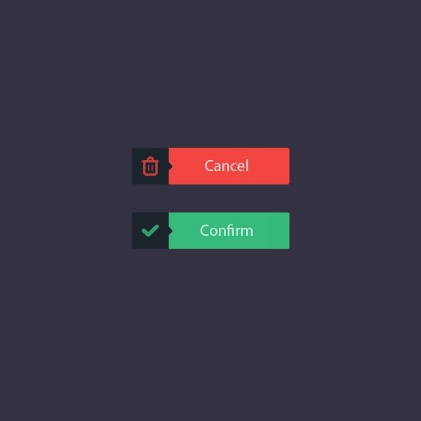 Cancel & Confirm Button PSD Design Free Download