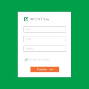 Register Now Template on a Green Background Free PSD Download
