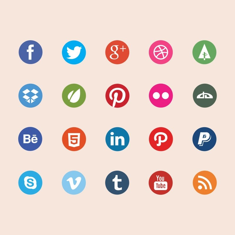 Top 20 Social Media Icons Design PSD Free Download