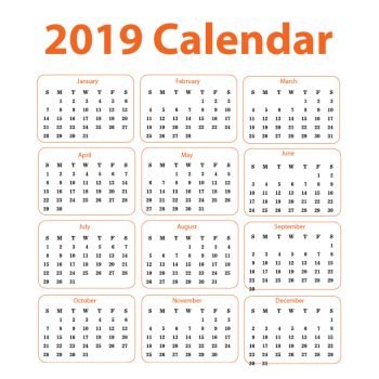 2019 Calendar Free Vector Corporate Design Download