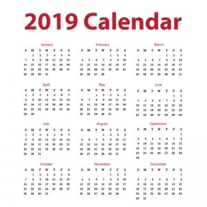 Clean 2019 Calendar Free Vector Design Download