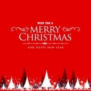 Merry Christmas Red Card Design Free Vector Download