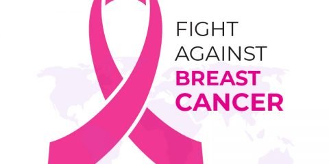 Fight Against Breast Cancer Card Design Free Vector