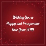 Happy New Year 2019 Vector Card with Christmas Red Background