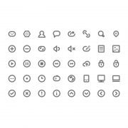 40 Minimalistic Icons Collection Free PSD Download