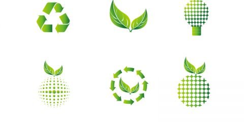 6 Green Eco Icon Collection Free Vector Download