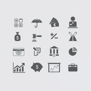 Banking & Finance Icons Design Collection Free Vector