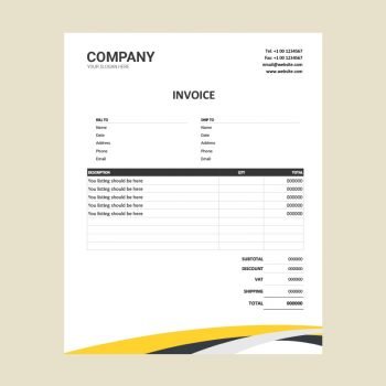 Commercial Invoice Template Design Free Download