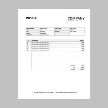 Download Free Basic Invoice Word Template Design