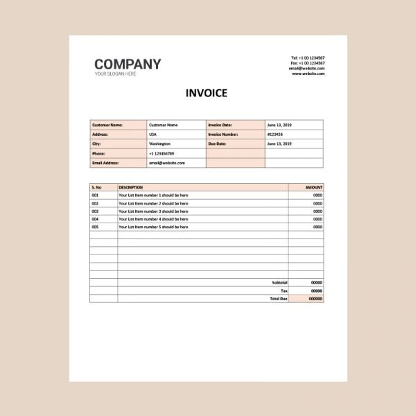 Free Word Invoice Template Download from www.graphicmore.com
