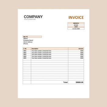 Simple & Clean Invoice Word Template Design Download